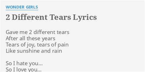 2 different tears lyrics